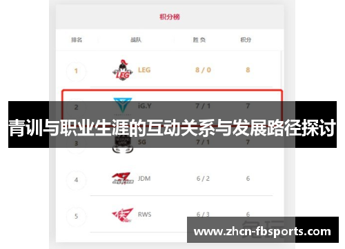 青训与职业生涯的互动关系与发展路径探讨